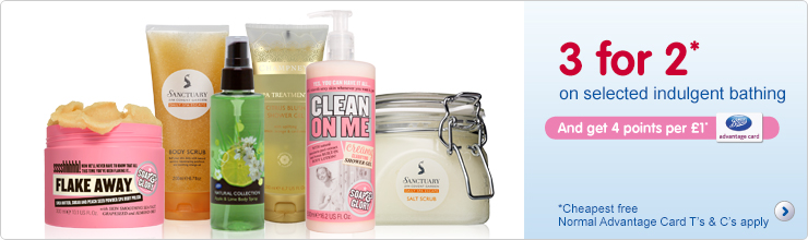 3 for 2 on selected indulgent bathing